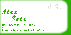 alex kele business card